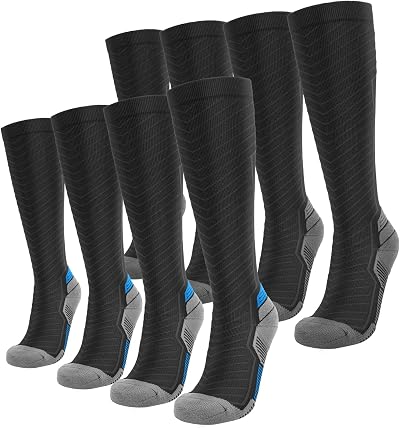 SONORAN 20-30 mmHg Compression Socks Unisex L/XL Black Blue Gray
