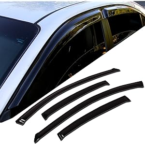 TuningPros WD-373 Tinted Smoke Out-Channel Window Visor Deflector Rain Guard 4-pc Set