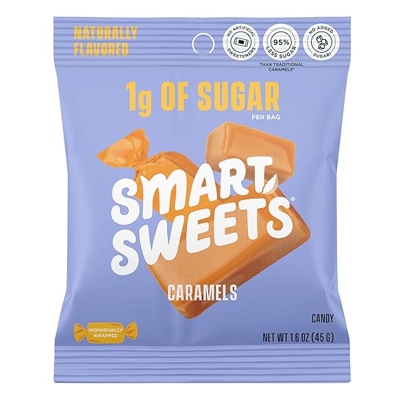 SMARTSWEETS CARAMEL CANDIES, 1.6OZ (PACK OF 12), CREAMY...