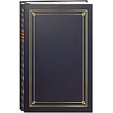 Pioneer Photo 200-Pocket Post Bound Bay Blue Leatherette Photo Album with Gold Accents for 4 by 6-Inch Prints
