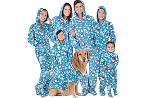 Footed Pajamas - Family Matching Hoodie One Pieces | One Piece Boys, Girls, Men, Women Pjs and Pets Sweaters | Unisex