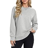 MAGCOMSEN Women's Fleece Lined Sweatshirts Pullover Crewneck Sweater Loose Fit Casual Winter Warm Tops with Thumb Holes
