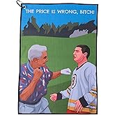 ZEETY Funny Golf Towel – 16" x 24" Premium Microfiber with Clip Holder for Golf Bags – Golf Accessories & Gifts for Men and Women (Price is Wrong)