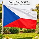 SHATCHI Czech Republic Flag 5ft x 3ft Polyester with Brass Eyelets view 5