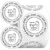 Ctosree 500 Pcs Eggs Laid on Date Stickers 2" Farm Fresh Egg Round Stickers Egg Chicken Carton Labels for Farmer's Market Packaging Farm Fresh Produce Labeling