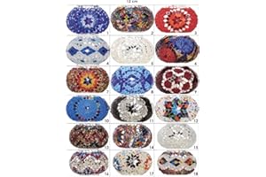 DEMMEX Replacement Mosaic Glass Shade for Turkish Moroccan Style Tiffany Style Colorful Lampshade for Tablecloths (Multicolor