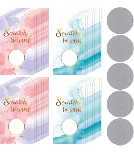 50 PCS Scratch Off Gift Cards - Blank Coupon Cards For Small Business & Events