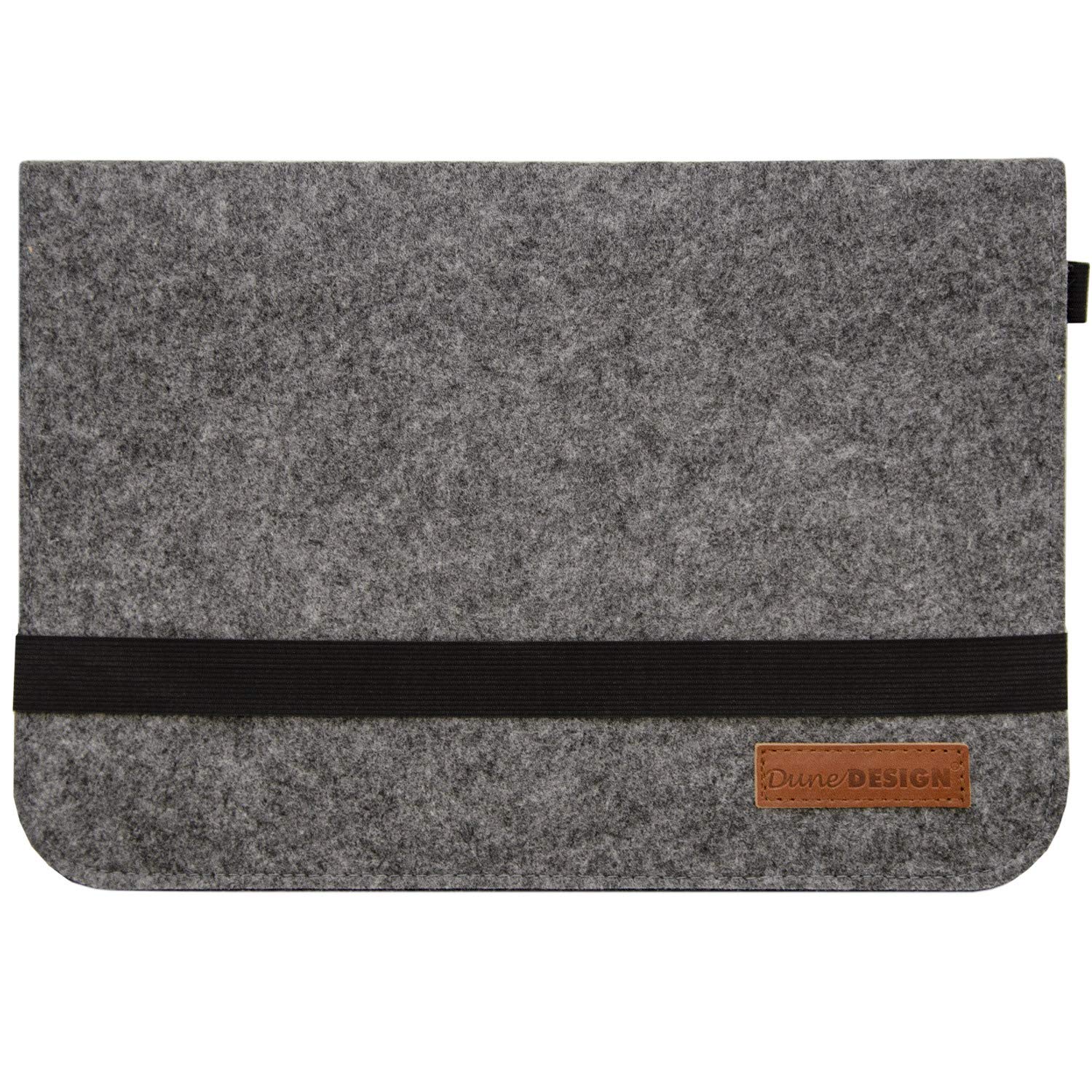 DuneDesign 13.3'' Felt Laptop Bag 35x24 cm Tablet Case compatible with MacBook Pro Air iPad Surface Grey