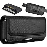 ykooe Rugged Nylon Holster Compatible iPhone 11, 12, Pro, Horizontal Carrying Phone Pouch Belt Holder Case for iPhone 8, 7, 6