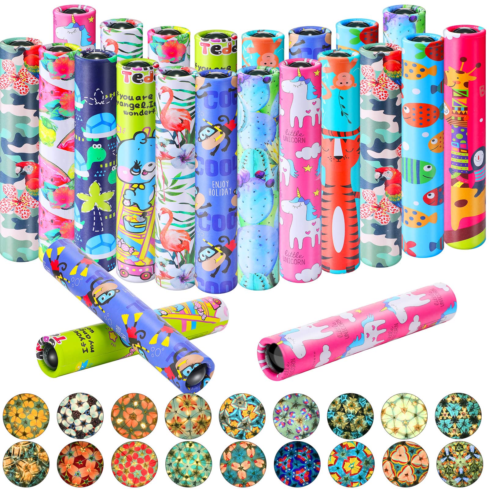 Photo 1 of 20 Pcs Classic Kaleidoscopes Educational Toys for Party Favors Fun Kaleidoscope Toy for Stock Stuffers Bag Fillers Birthday Party School Classroom Prizes, Random Colors (Unicorn)