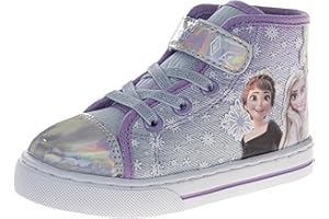 DISNEY Minnie Mouse Frozen Encanto Sneakers Casual Canvas - Kids Girls Snow White Elsa Maribel Character Slipon Shoes (Sizes 6-12 Toddler - Little Kid)