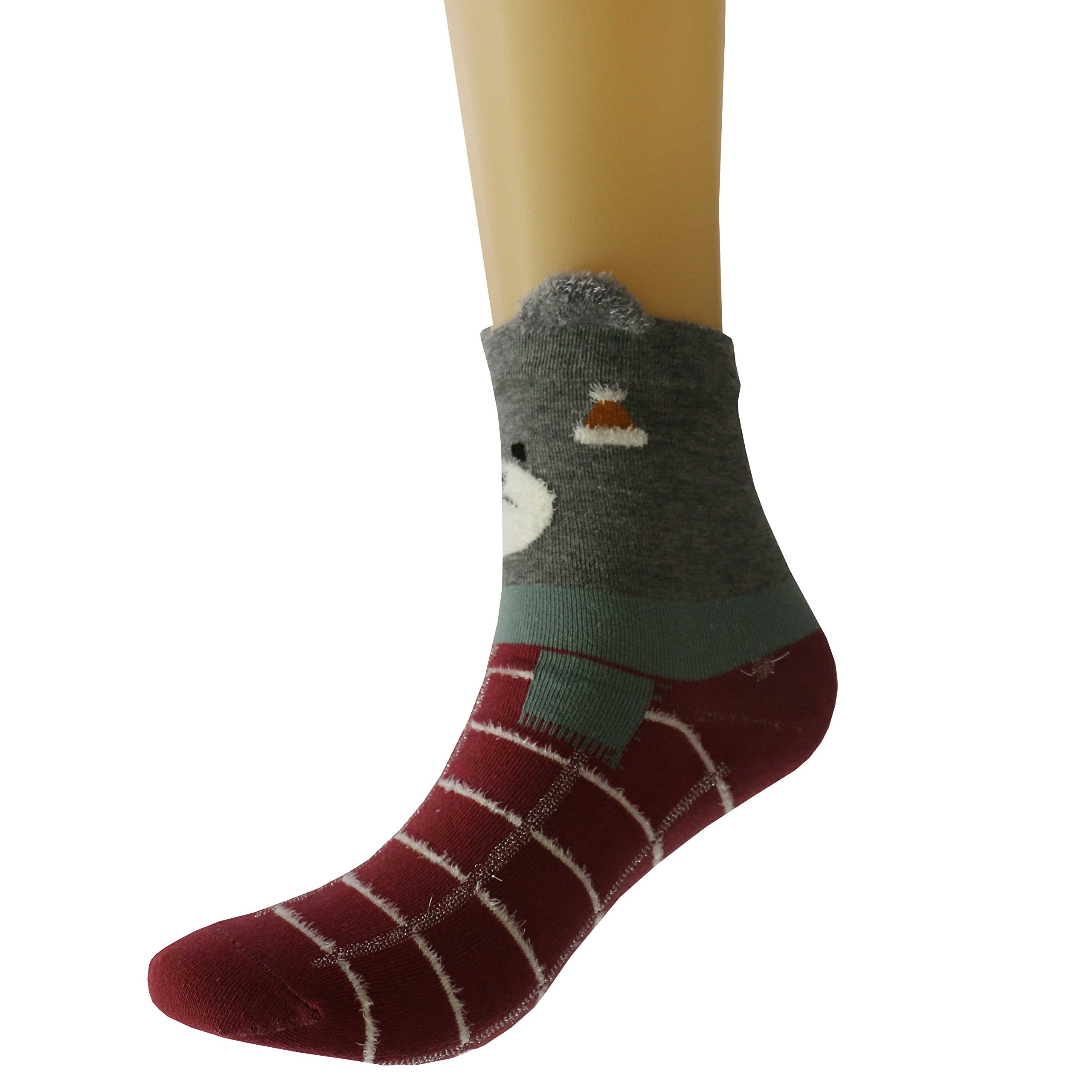 Lomon Women Cute Animal Socks Casual Crew Socks 4 Pairs (SET1) free size