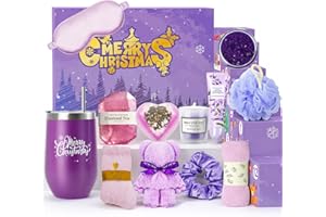 FERDIIZ Christmas Gifts for Women 2025 -12 Days of Christmas Advent Calendar for Mom, Wife, Girlfriend, Sister, Her - Lavender Spa Gifts Basket Set Includes Coffee Mugs, Scented Candle, Soap, sock, Eye mask