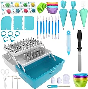 Cake Decorating Tools 246-Piece Piping Bags and Tips Set Cake Decorating Kit with 62 Piping Tips Cake Decorating Supplies with Frosting Tips and Bags Cupcake Decorating Kit Cookie Decorating Supplies