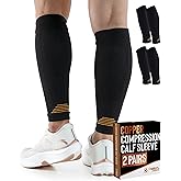 Doctor's Select 2 Pairs Copper Calf Compression Sleeve - Leg Compression Sleeves for Women & Men, Shin Splint Relief