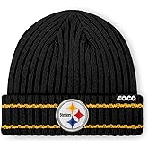 FOCO NFL Mens NFL Team Logo Ribbed Beanie Hat