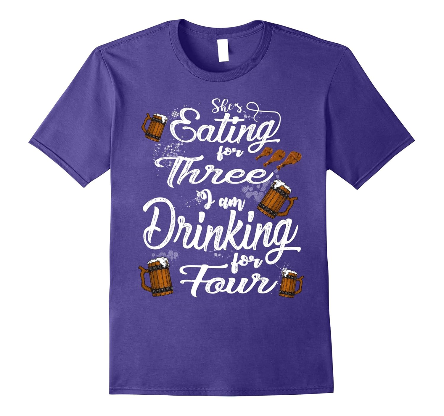 Mens Twins Pregnancy Announcement Thanksgiving T-Shirt-ANZ