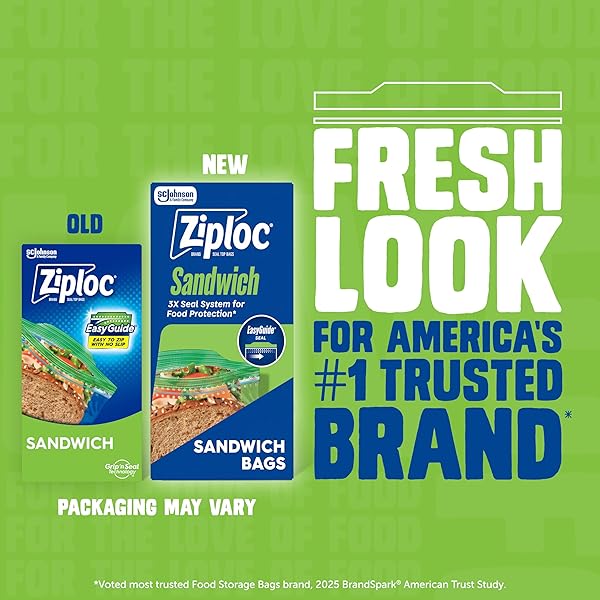 ZIPLOC SANDWICH AND SNACK BAGS WITH EASYGUIDE TEXTURE, PLASTIC STORAGE BAGS WITH GRIP ‘N SEAL TECHNOLOGY, 270 BAGS TOTAL (PACKAGING MAY VARY)