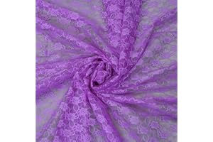 MDS-MEGADECORSUPPLY MDS Pack of 5 Yard Long x 55” Wide Lace Fabric, Floral Pattern Vintage Rachelle Lace Trim Fabric Bolt by Yard for Wedding Bridal Dress Fashion Crafts DIY Party Home Decor Multipurpose - Lavender