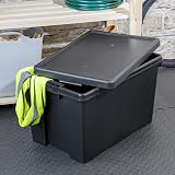 Wham Bam 100% Recycled 62 Litre Storage Boxes With Lids Black 59.5 x 40 x 37cm view 2