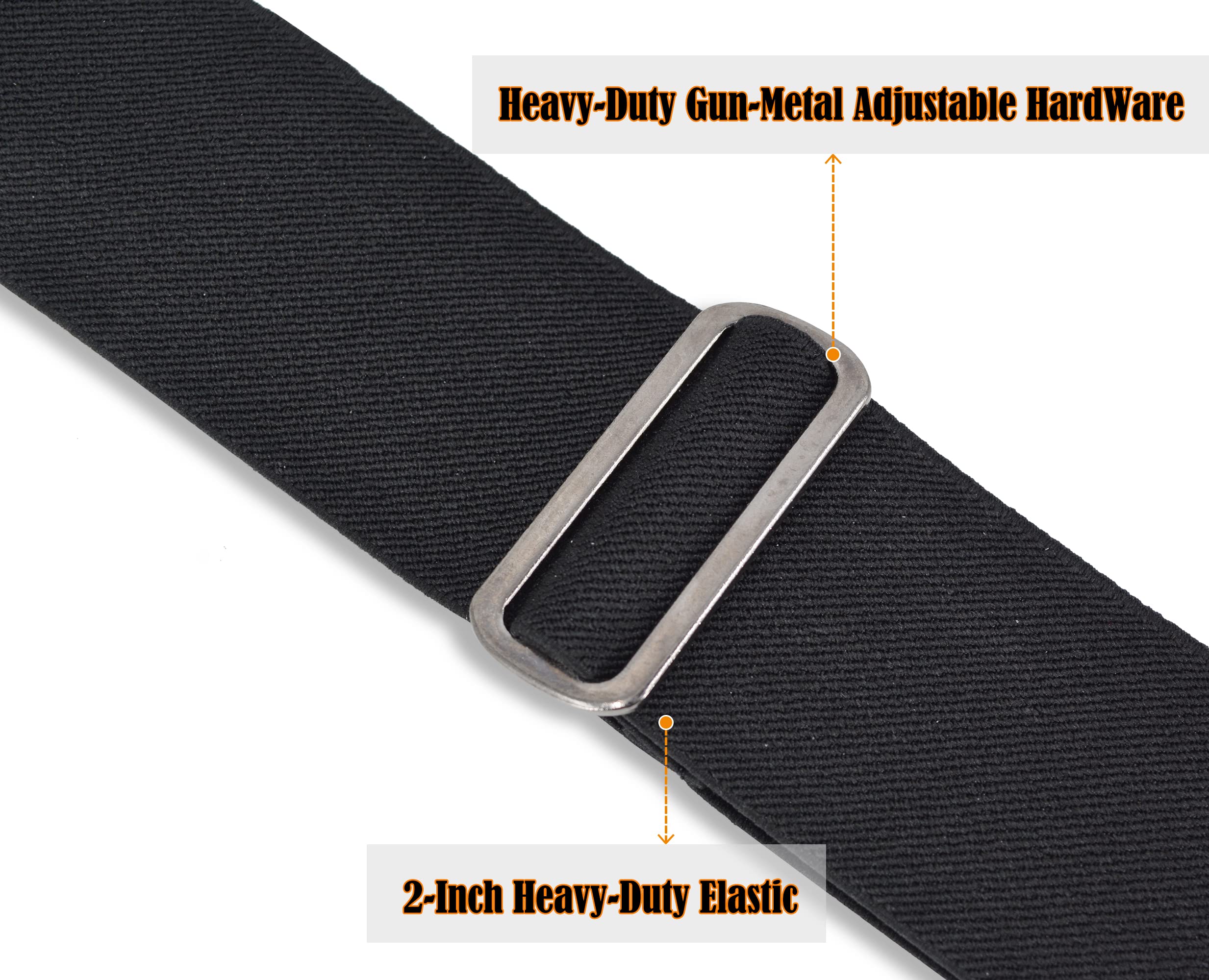 WELKINLAND Elastic Suspenders for Men - Heavy Duty Work Suspenders with Clips