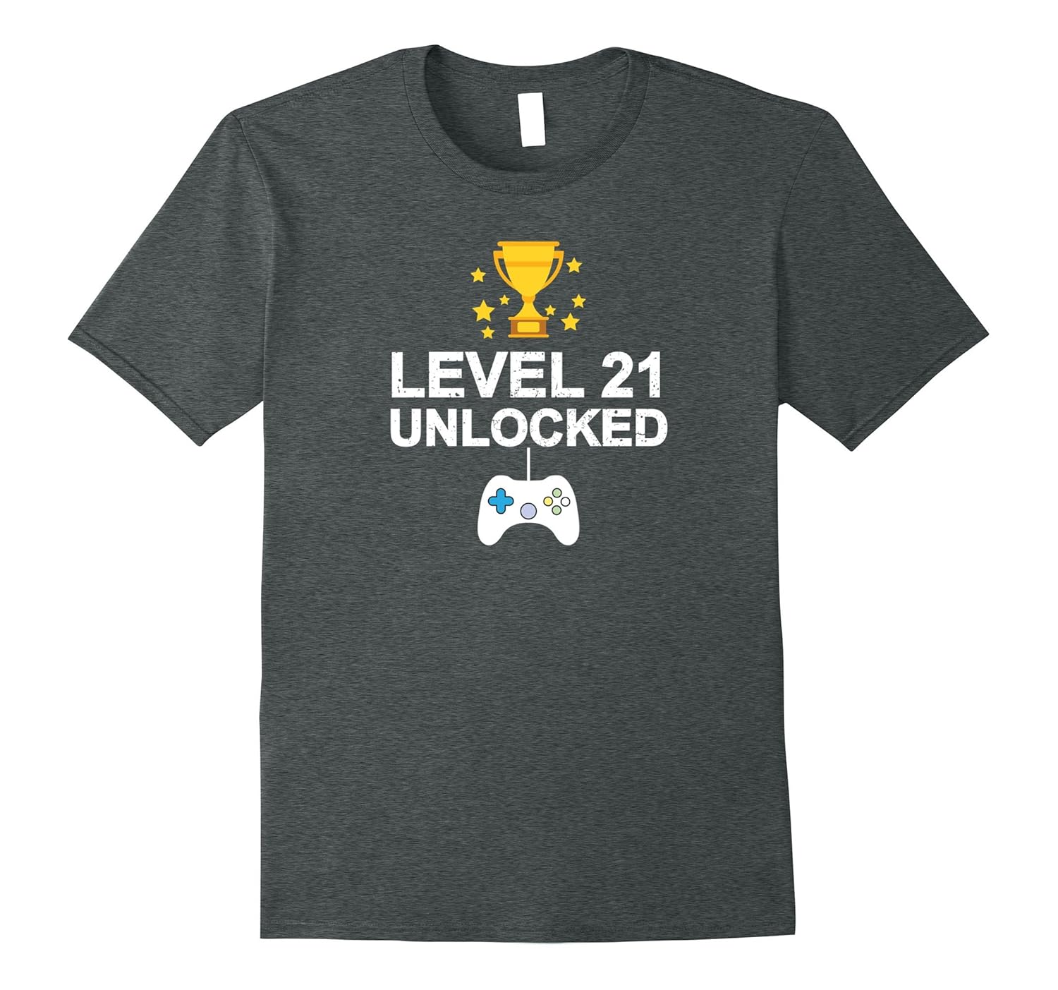 Funny 21th Birthday Level 21 Unlocked Vintage T-shirt Gift-Rose