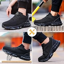 OWIF Steel Toe Work Shoes for Men Women Comfortable