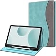 Fintie Case for Samsung Galaxy Tab S6 Lite 10.4 Inch 2024/2022/2020 with S Pen Holder, Multi-Angle Viewing Soft TPU Back Cover with Pocket Auto Wake/Sleep, Turquoise