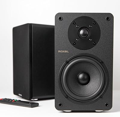 Roxel Onyx Active Bookshelf Speakers 100W RMS HDMI ARC Bluetooth 5.0 Black