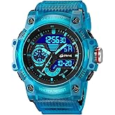 Gosasa Men’s Tactical Watch Analog Digital Dual Display – 50M Waterproof Military Wristwatch with LED Backlight, Stopwatch, Alarm, Countdown – Durable Outdoor Watch