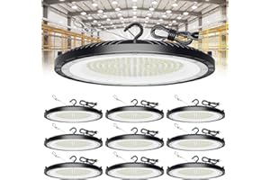 ONLYLUX 150W UFO LED High Bay Lights 22500LM, IP65 Waterproof Led Shop Lights & Garage Lights, 120-277V Wide Voltage for Warehouse Workshop Factory Gym Barn (10 Pack)
