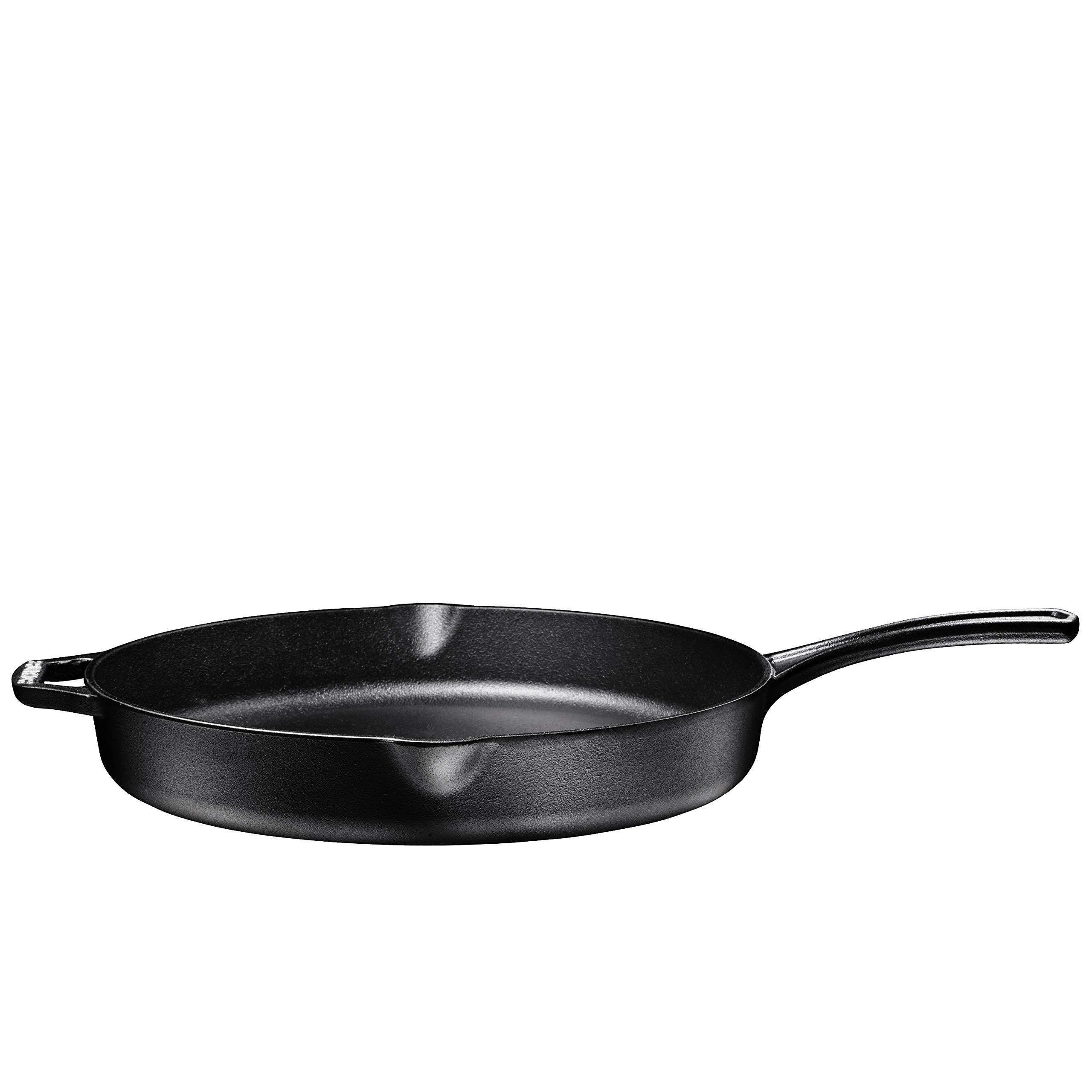 Bruntmor 12'' Black Pre-seasoned Cast Iron Frying Pan, 12 Inch Oven Safe Enameled Cast Iron Skillets | Cast Iron Skillets Grill Pan Set| Nonstick Cookware And Bakeware For Casserole Dish