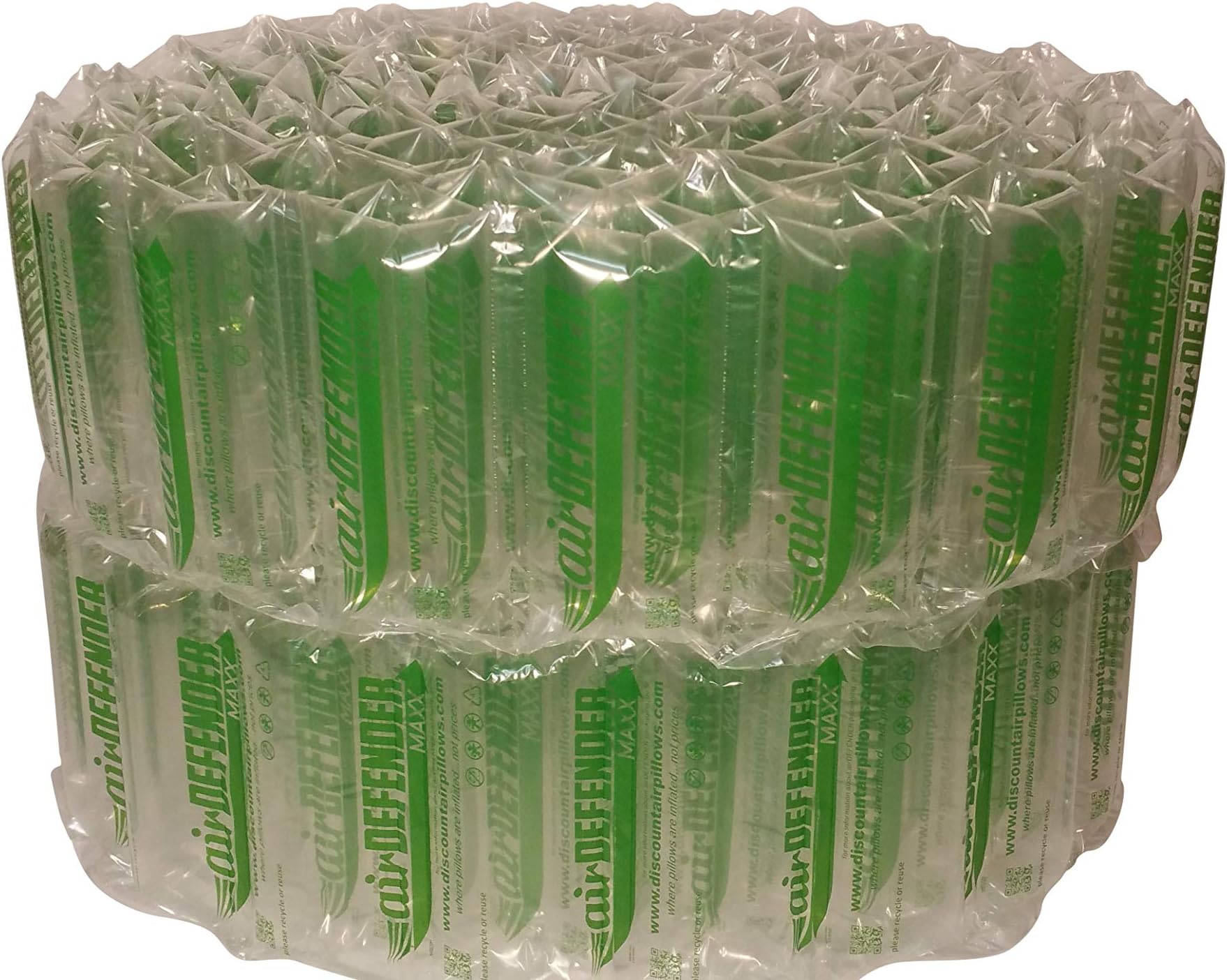 220 Count 4 x 8 airDEFENDER MAXX air Pillows (2 Big Rolls) 26 gallons 3.55 Cubic feet Void Fill Cushioning