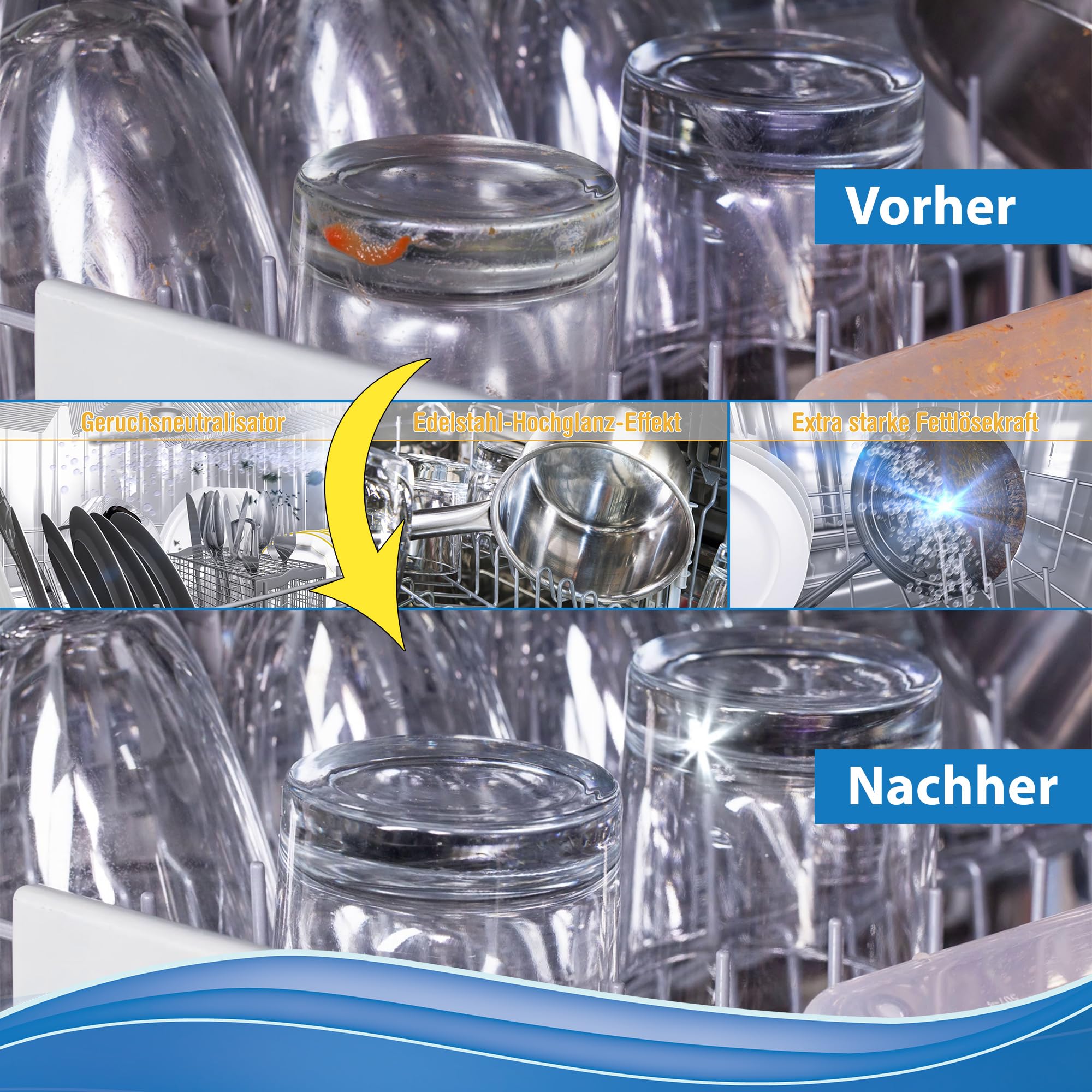 Das Blaue Wunder All In One Geschirrspülpulver 15in1 1.000g | Spülmaschinenpulver | 15 Funktionen | sehr ergiebig | Power Entkruster | Maschinenpflege | phosphatfrei (Zitrone) 7