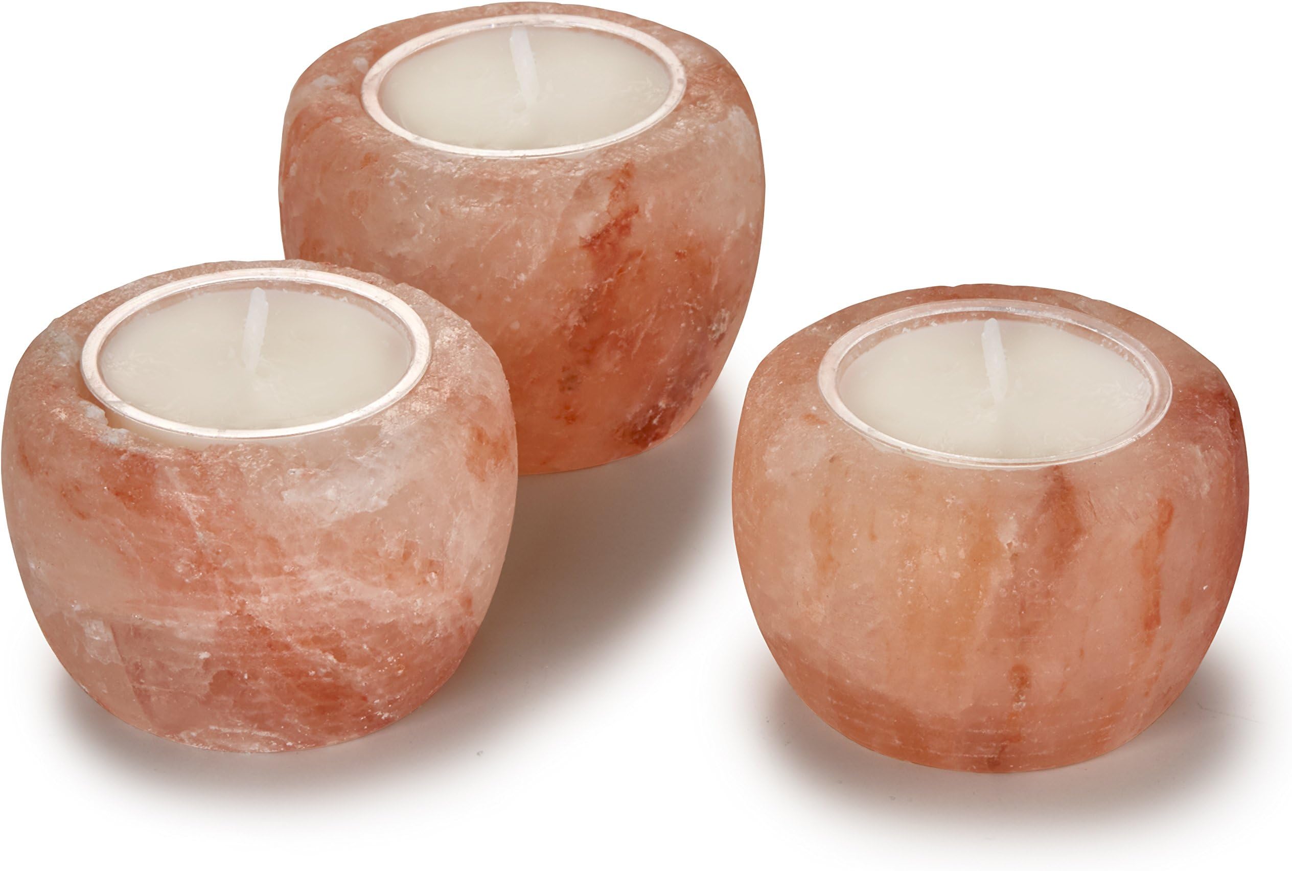 Light of Himalayan Salt Crystal Tea Light Holder I with 3 tea lights