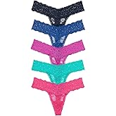Victoria's Secret Women's Lace Thong Underwear, Panties for Women, Multi Pack, Festival Rhinestone (XL)