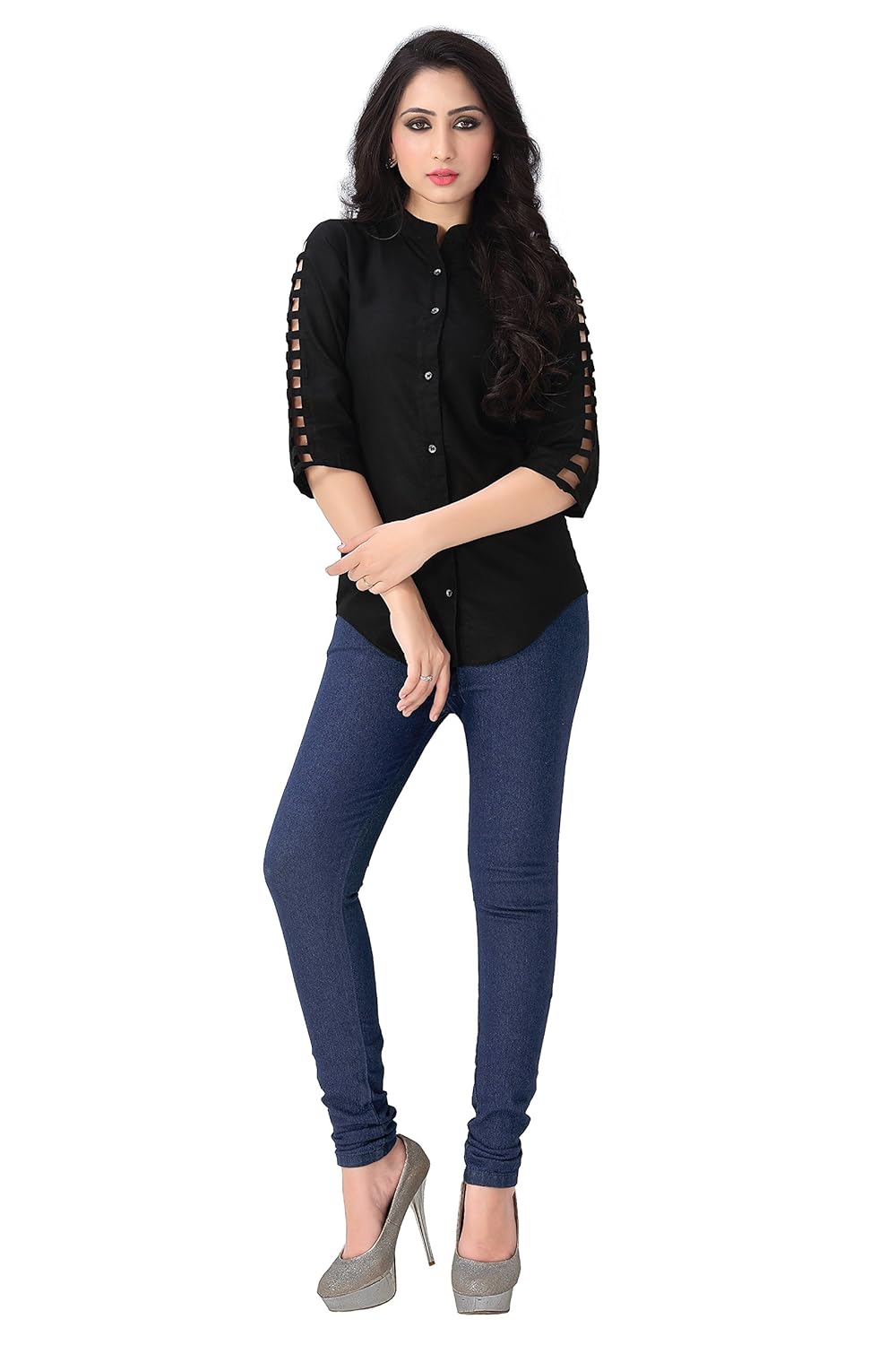 venisa women's rayon top (s001,black)