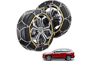ALLLAKE Snow Chains for Toyota RAV4, Auto-locking Cable Traction Tire Chain, RAV4 Accessories 2024 2023 2022 2021, Set of 2