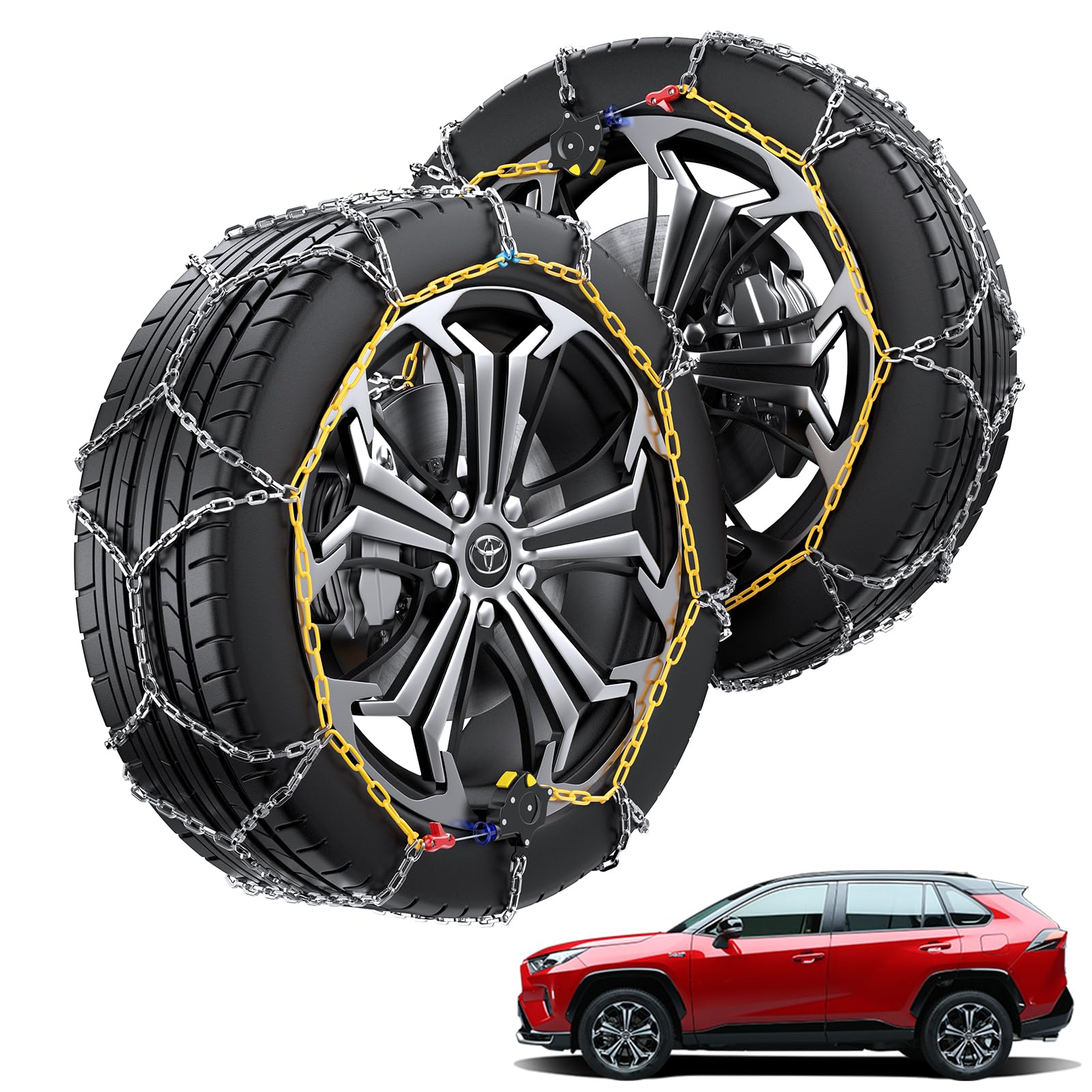 Photo 1 of Snow Chains for Toyota RAV4, Auto-locking Cable Traction Tire Chain, RAV4 Accessories 2024 2023 2022 2021, Set of 2