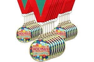 Cholemy 20 Pcs Christmas Trophies 2" Contest Award Christmas Medals Winter Holiday Contest Trophy for Winner First Place Participation Prizes Xmas Party Gift