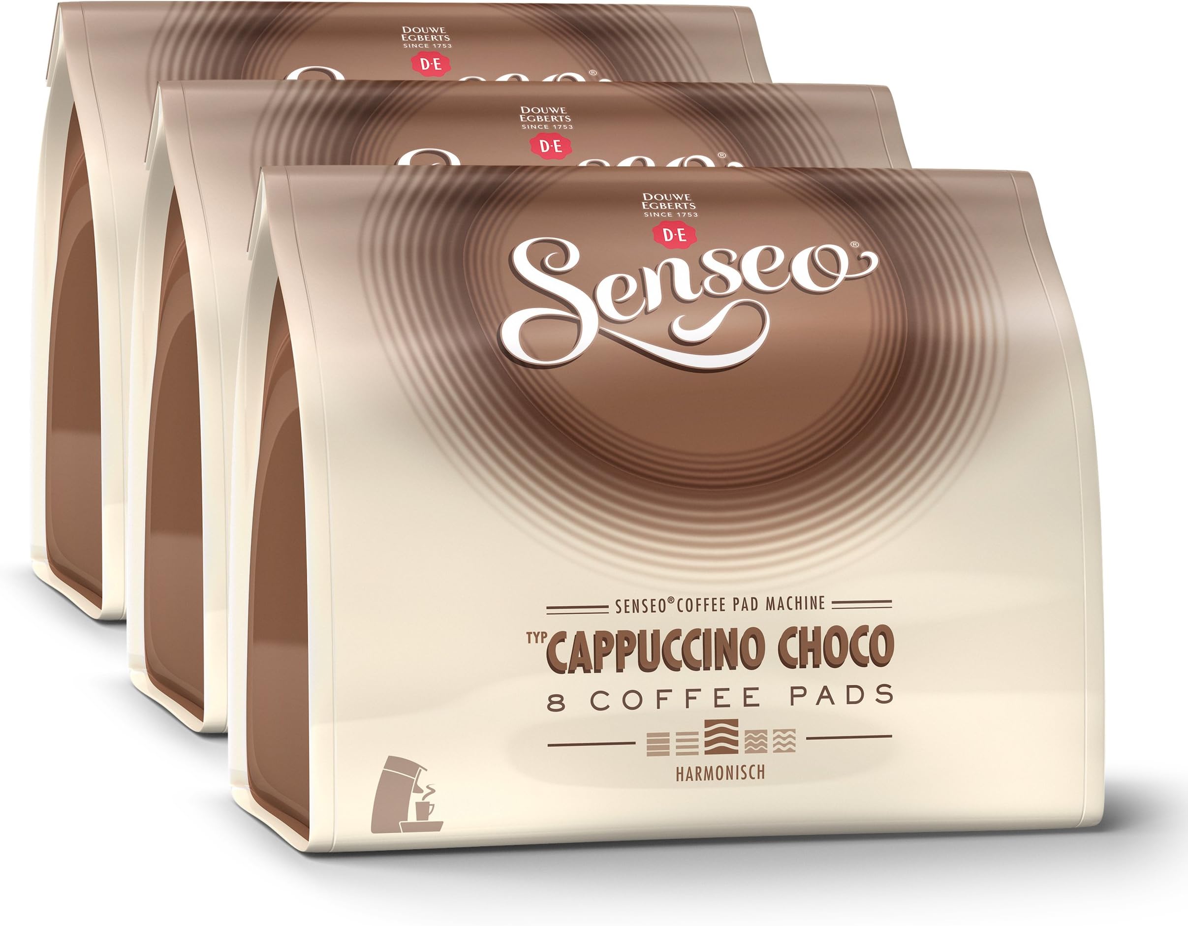Senseo Cappuccino Choco, New Design, Pack of 3, 3 x 8 Coffee Pods