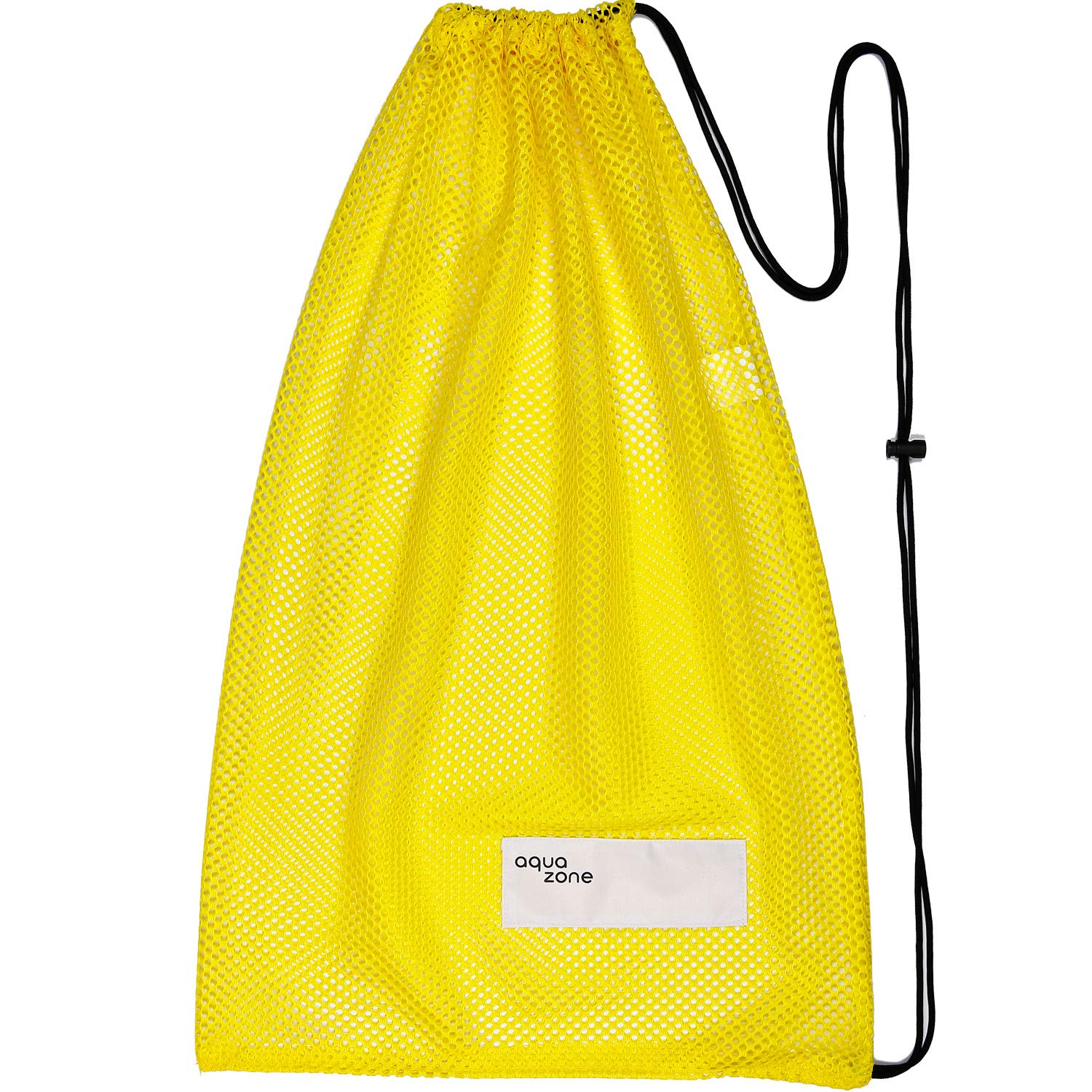 Mesh Bag Sports Equipment Drawstring Bag for Swimming Beach Diving Travel Gym (Yellow)