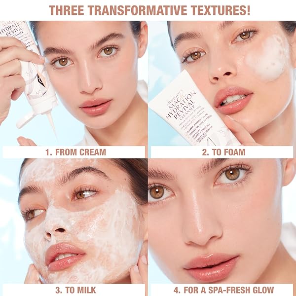 CHARLOTTE TILBURY MAGIC HYDRATION REVIVAL FACIAL CLEANSER – GENTLE, FOAMING FACE WASH TO HYDRATE, REVIVE & PRIME SKIN – HELPS REDUCE THE APPEARANCE OF PORES WHILE REMOVING MAKEUP & IMPURITIES (120ML)
