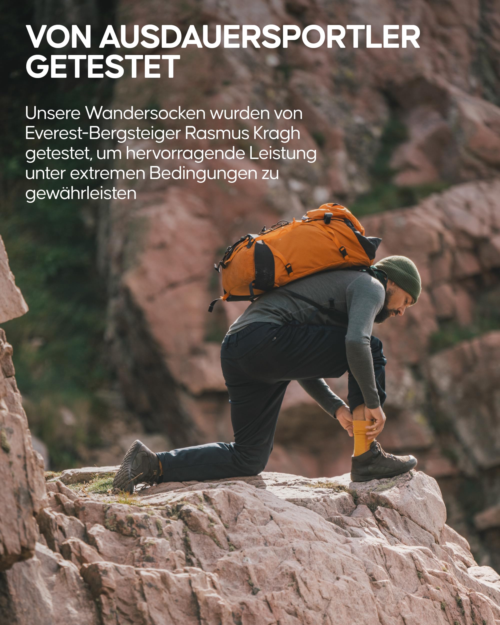 DANISH ENDURANCE Leichte Merino Wandersocken, 3 & 5 Paar, Schwarz, 43-47 6