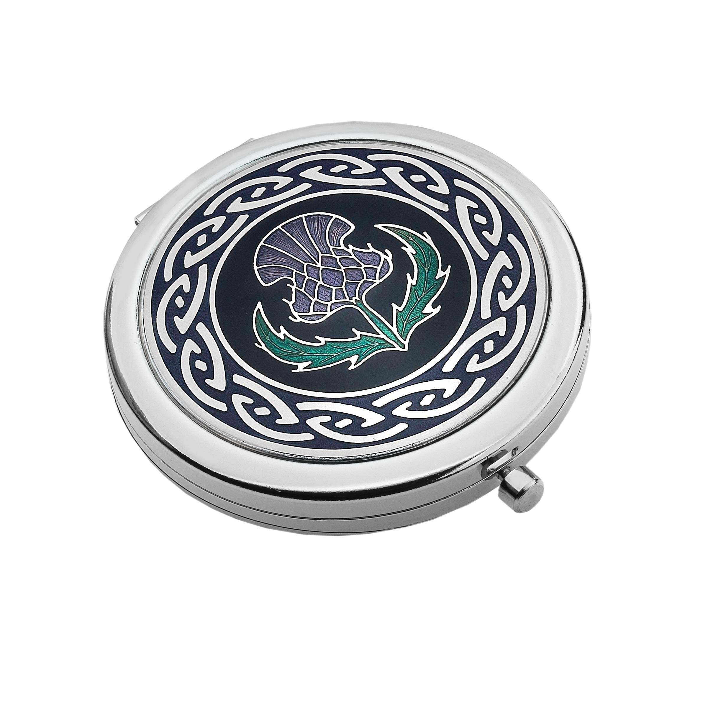 Sea Gems Gift Boxed Thistle Silver Plated Compact Mirror 8013