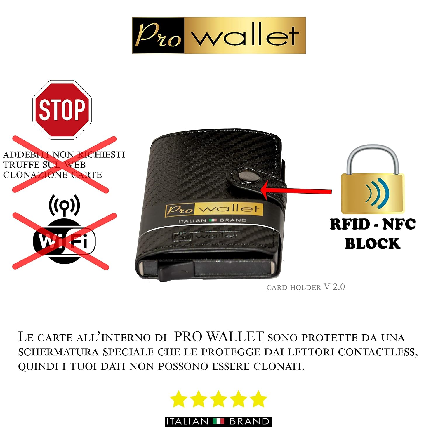 Valigeria Idea Regalo Rfid Protection Clip Portafoglio Portafoglio Uomo e  Donna In Fibra Di Carbonio Nero Leggero Porta Carte Credito Schermato Pelle  PU Blocco RFID Pro-wallet Porta Carte Di Credito urban-earth.co.uk
