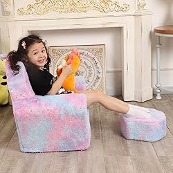 MOMCAYWEX Kids Sofa with Ottoman, Shell-Like Sofa