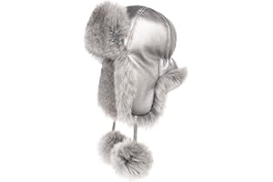 Futrzane Aviator Hat - Winter Trapper Hats for Women - Warm Russian Bomber Hat
