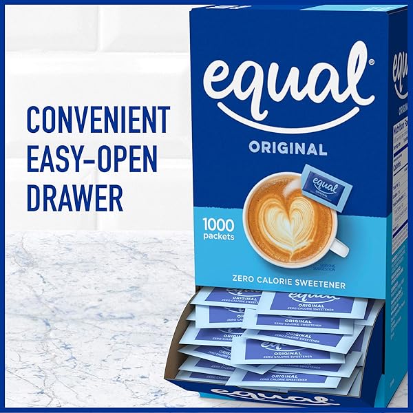 EQUAL 0 CALORIE SWEETENER, SUGAR SUBSTITUTE, ZERO CALORIE SUGAR ALTERNATIVE SWEETENER PACKETS, SUGAR ALTERNATIVE, 500 COUNT