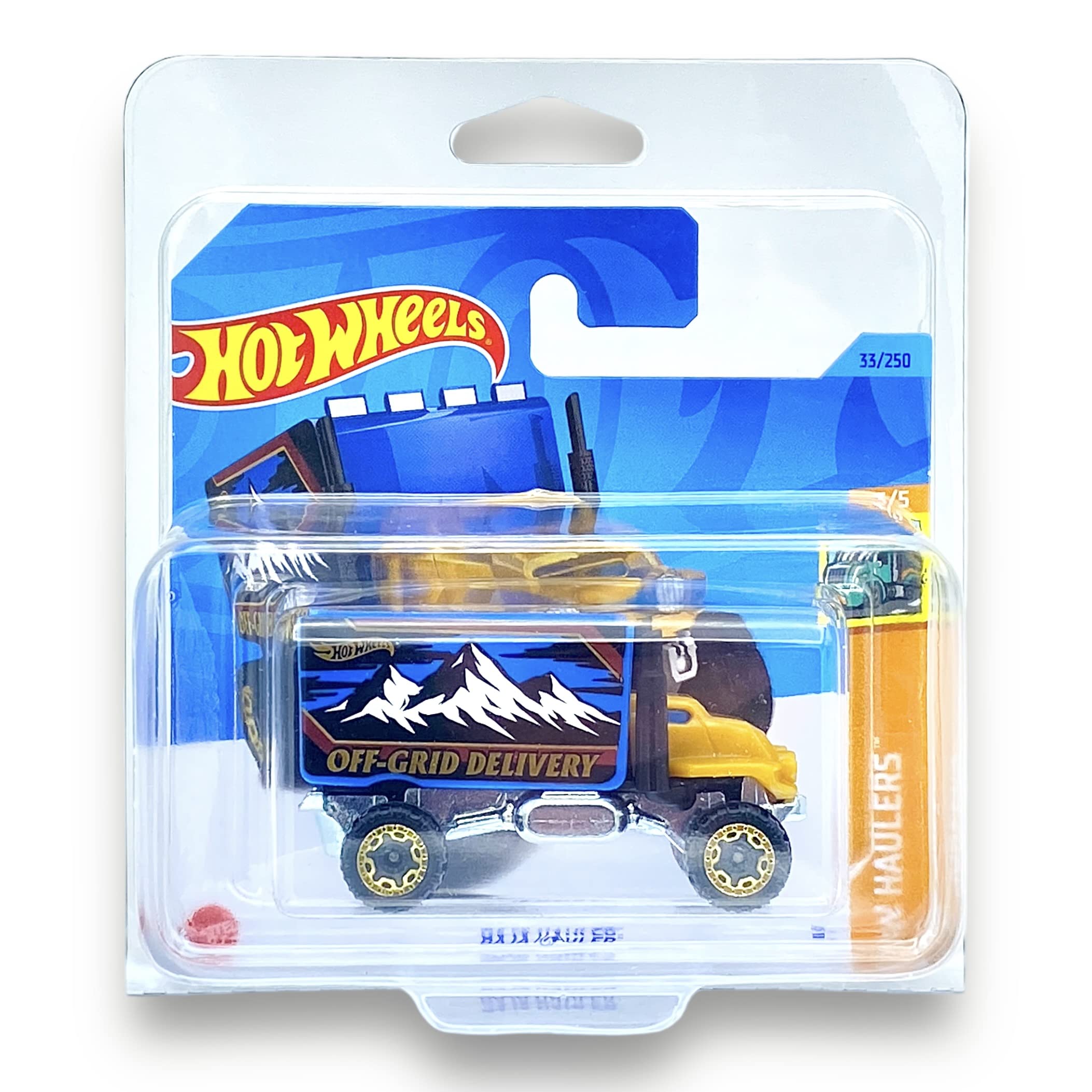 Hot Wheels Baja Hauler (Blue, Gold & Black) 3/5 HW Haulers - 2023-33/250(Short Card) - COMES IN A KLAS CAR KEEPER PROTECTIVE COLLECTORS CASE - HKJ98